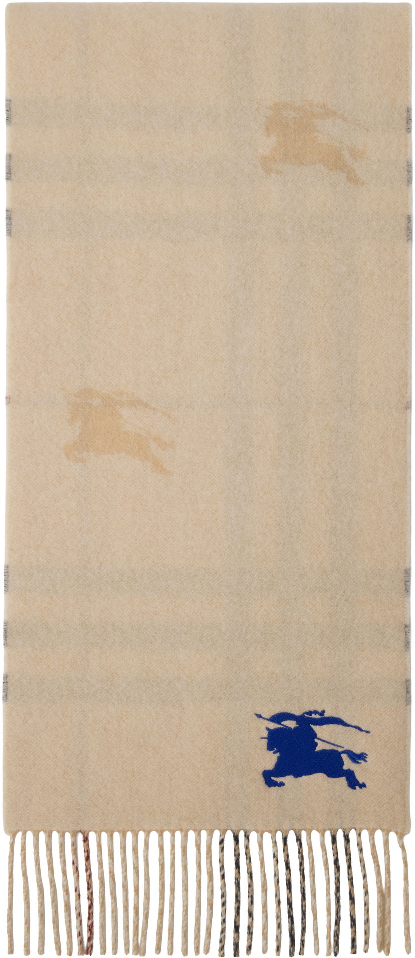 Tørklæde Burberry Burberry Reversible EKD Check Cashmere Scarf Beige | 8095224