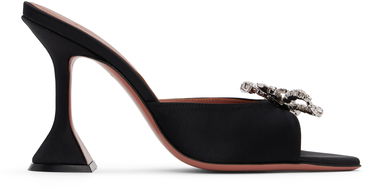 Tilbehør Amina Muaddi Amina Muaddi Rosie Slipper Heeled Sandals Sort | ROSIE SLIPPER CL SATIN, 0