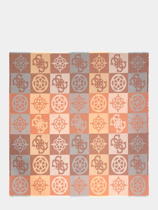 Tørklæde GUESS Checkered Logo Scarf Orange | AW5248POL03, 0
