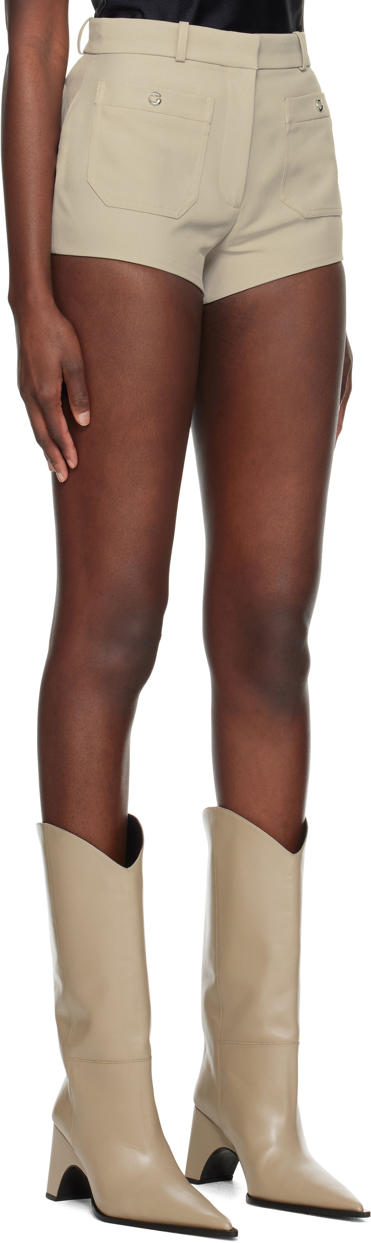 Shorts Coperni Coperni Four Pocket Tailored Mini Shorts Beige | COPP114F3004, 1