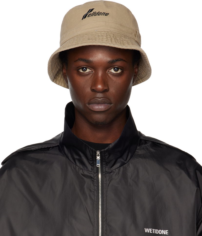 Hat We11done Washed Logo Bucket Hat Beige | WD-AH3-22-426-U-BG