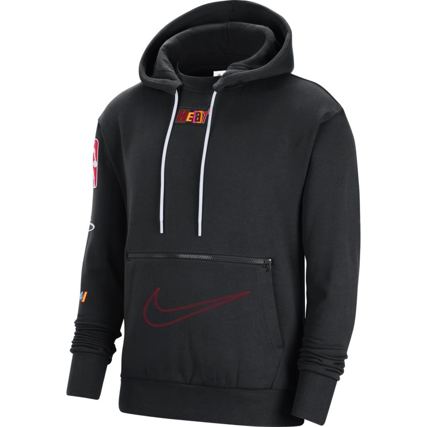 Sweatshirt Nike NBA Miami Heat Courtside City Edition Fleece Pullover Hoodie Sort | DN9956-010, 0