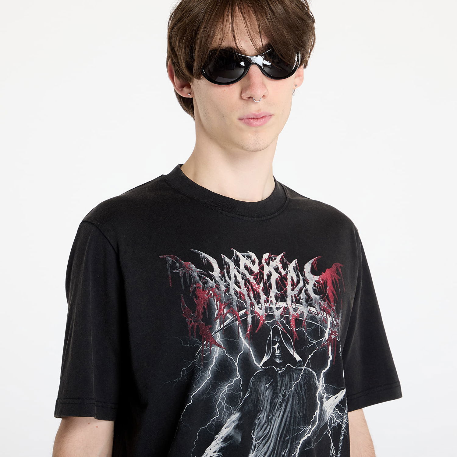 T-shirt Wasted Paris Scythe T-Shirt Faded Black Sort | WP_000183, 1