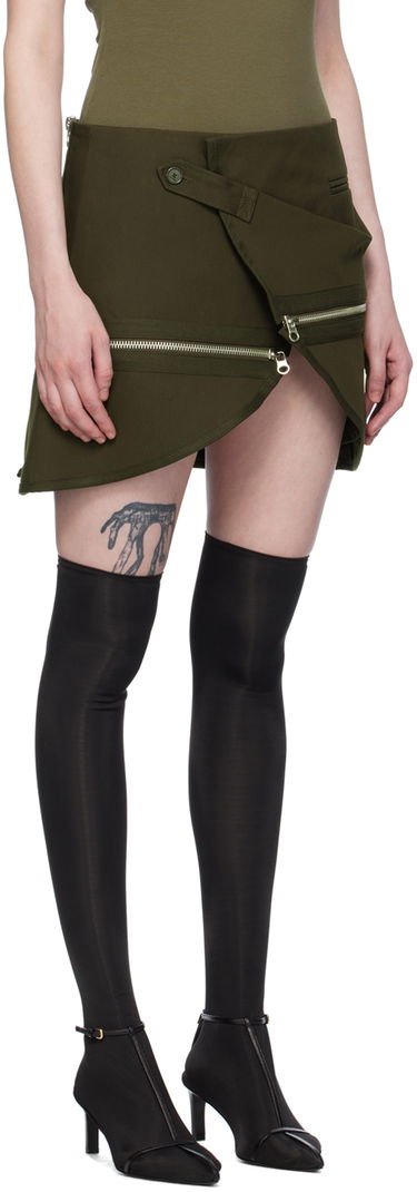 Nederdel Courrèges Courrèges Asymmetrical Zippered Miniskirt Grøn | 224CJU166CO0117, 1