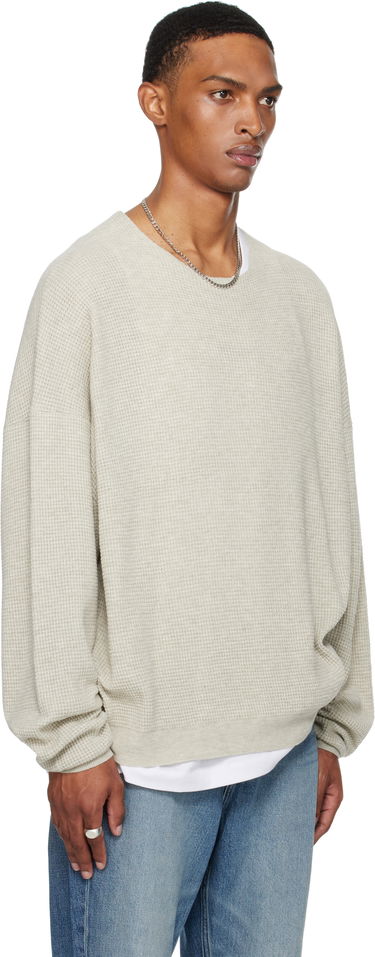 Sweatshirt Fear of God Fear of God ESSENTIALS Waffle Long Sleeve Crewneck Sweatshirt Grå | 192SP256162F, 1