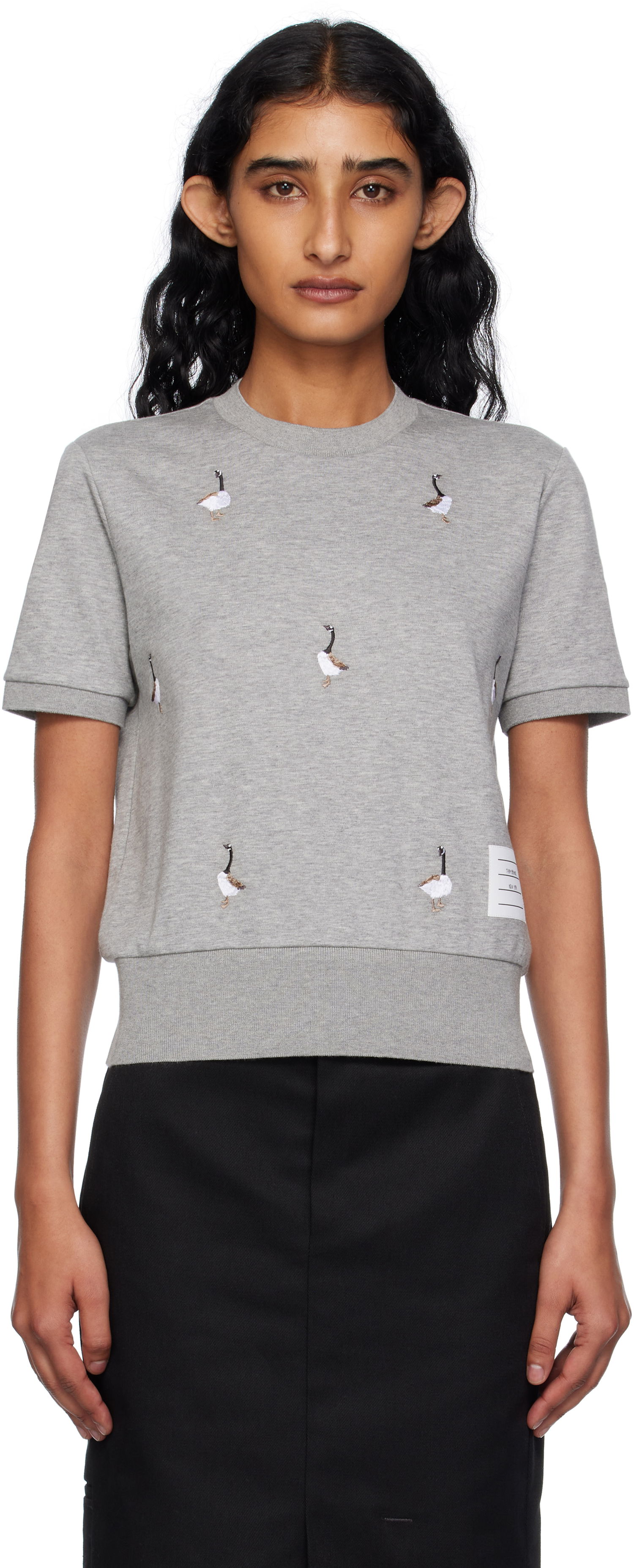 T-shirt Thom Browne Thom Browne Cotton Milano Geese T-shirt Grå | FJS216E-J0055, 0
