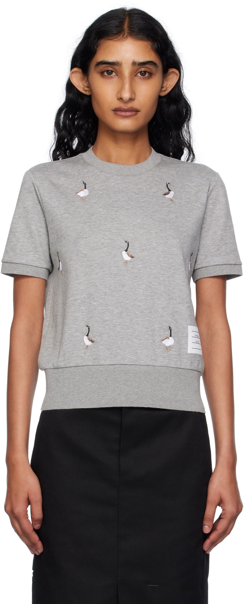T-shirt Thom Browne Thom Browne Cotton Milano Geese T-shirt Grå | FJS216E-J0055