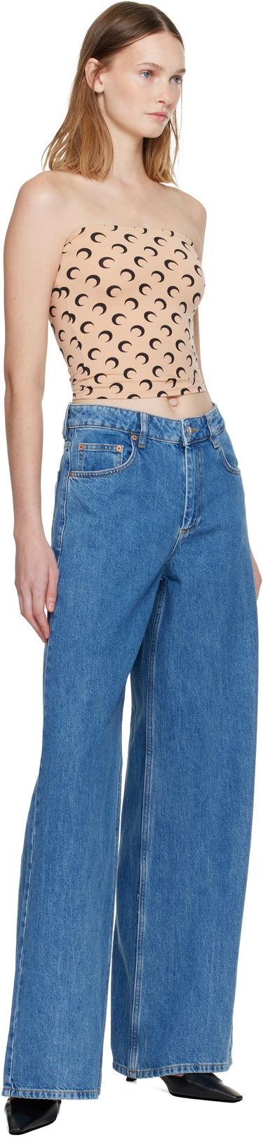 Jeans Marine Serre Marine Serre Moon Laser High-Waist Flare Jeans Blå | WPA159ACDEN0002, 3