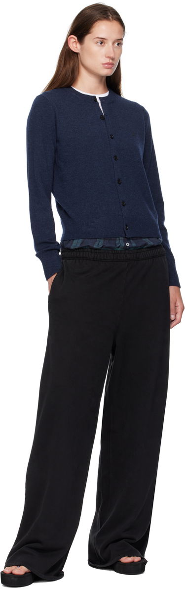 Sweater Acne Studios Fitted Yak Wool Cardigan Mørkeblå | A60634-, 3
