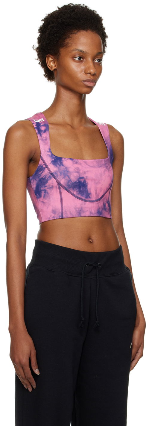 Bh Off-White Off-White Tie-Dye Sports Bra Lyserød | OWVO054F22JER0023045, 1