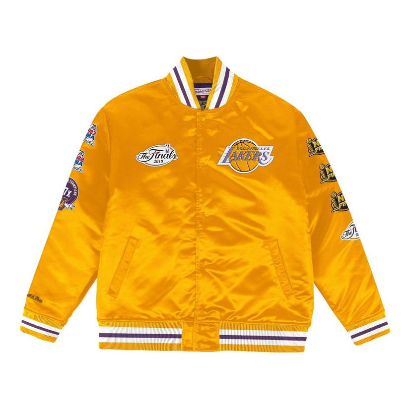 Bomberjakke Mitchell & Ness NBA Champ City Satin Jacket Los Angeles Lakers Gul | OJBF3232-LALYYPPPGOLD