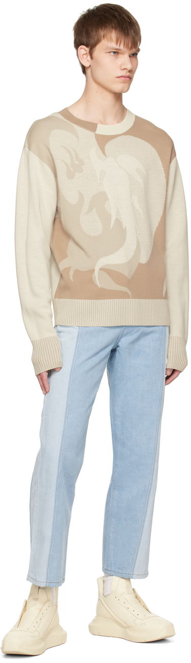 Sweater Feng Chen Wang Feng Chen Wang Phoenix Sweater Beige | FUS15KT01B, 3