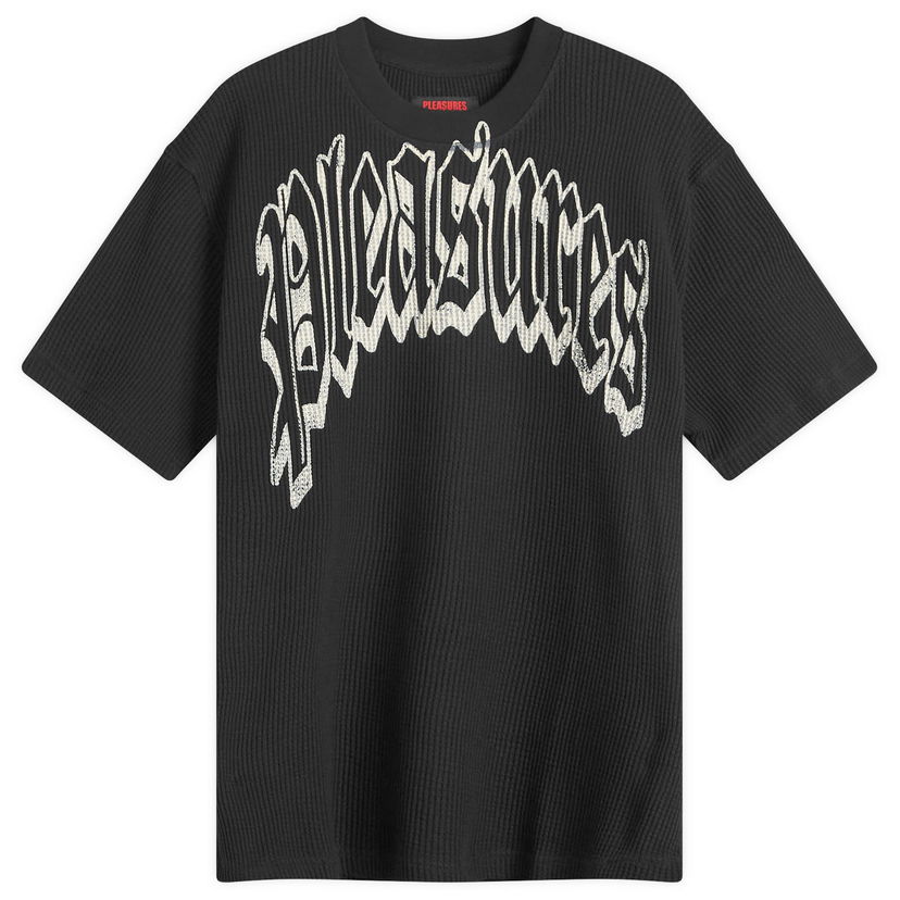 T-shirt Pleasures Pleasures Twitch Waffle T-Shirt, Size Small Sort | P25SP024-BLK