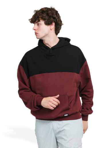 Sweatshirt Urban Classics Upper Block Hoody Bourgogne | TB4395 red
