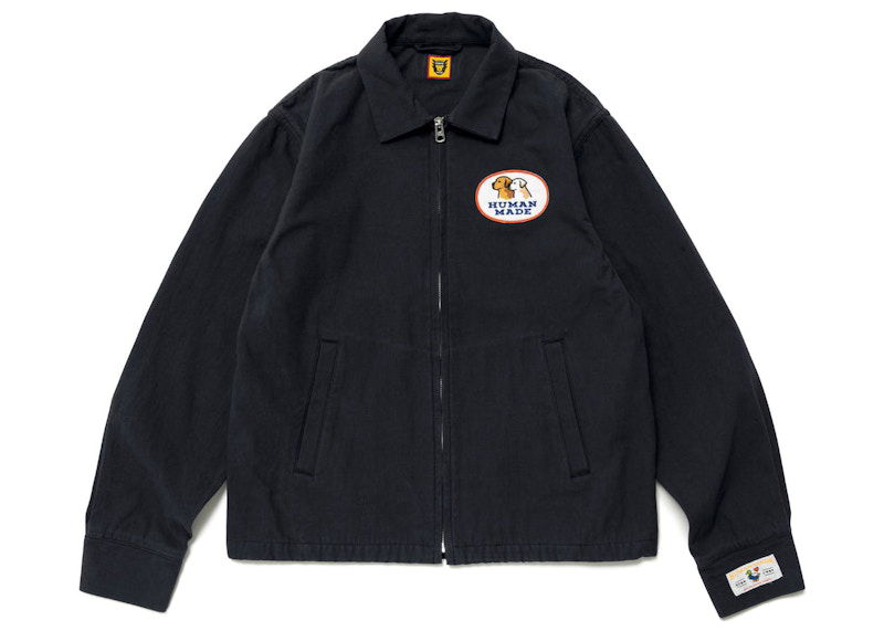 Jakke Human Made Logo-Appliquéd Cotton-Blend Canvas Jacket Mørkeblå | HM25JK019