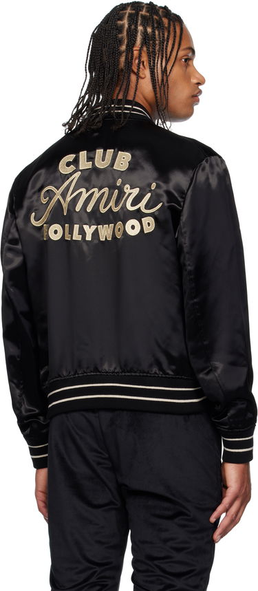 Bomberjakke AMIRI Amiri 'Club Amiri' Satin Bomber Jacket Sort | AMOUBB1056, 2