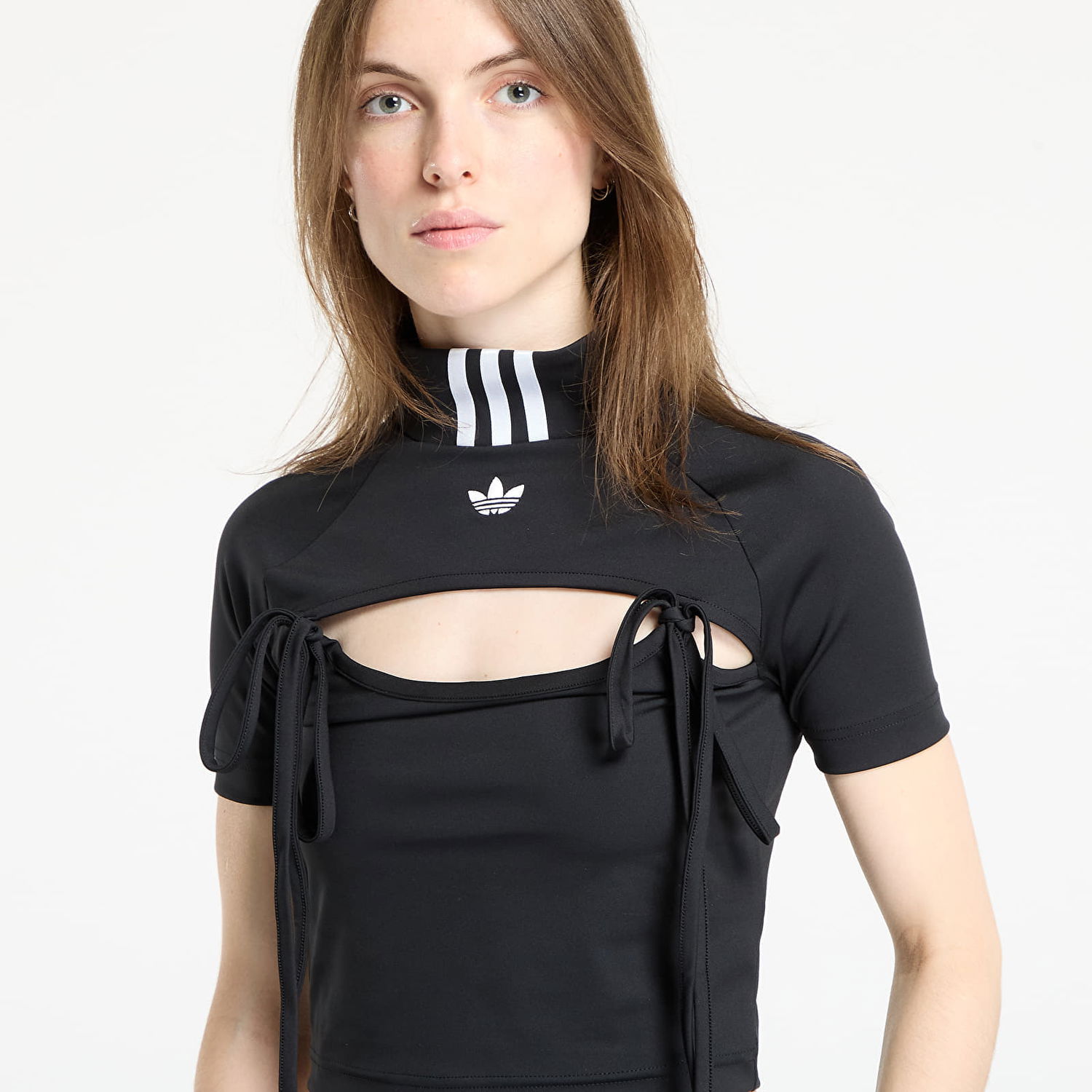 Crop top adidas Performance Cutout Tie Detail Crop Top Sort | JX2537, 1