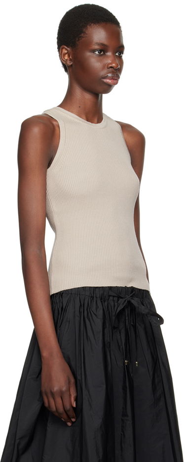 Tanktop Max Mara Ribbed Knit Tank Top Beige | 2429366081600, 1
