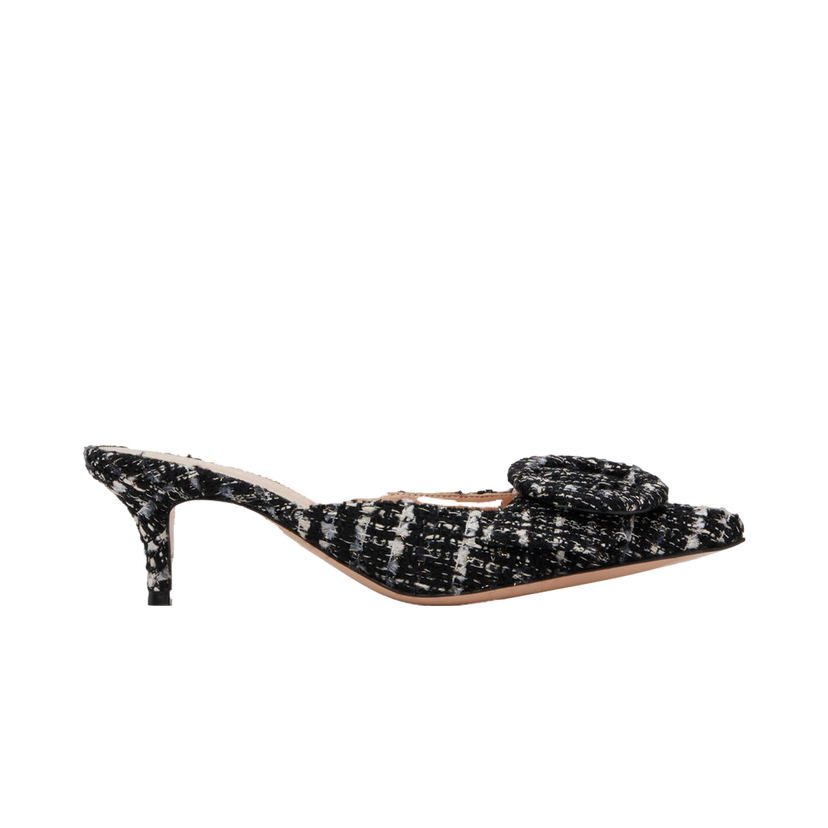 Sneakers og sko Gianvito Rossi Portofino 55 Tweed Buckle Mules Sort | G93006-55RIC-BCL
