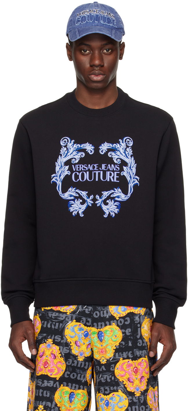 Sweatshirt Versace Couture Black Baroque Sweatshirt Sort | E76GAIG02_ECF01G