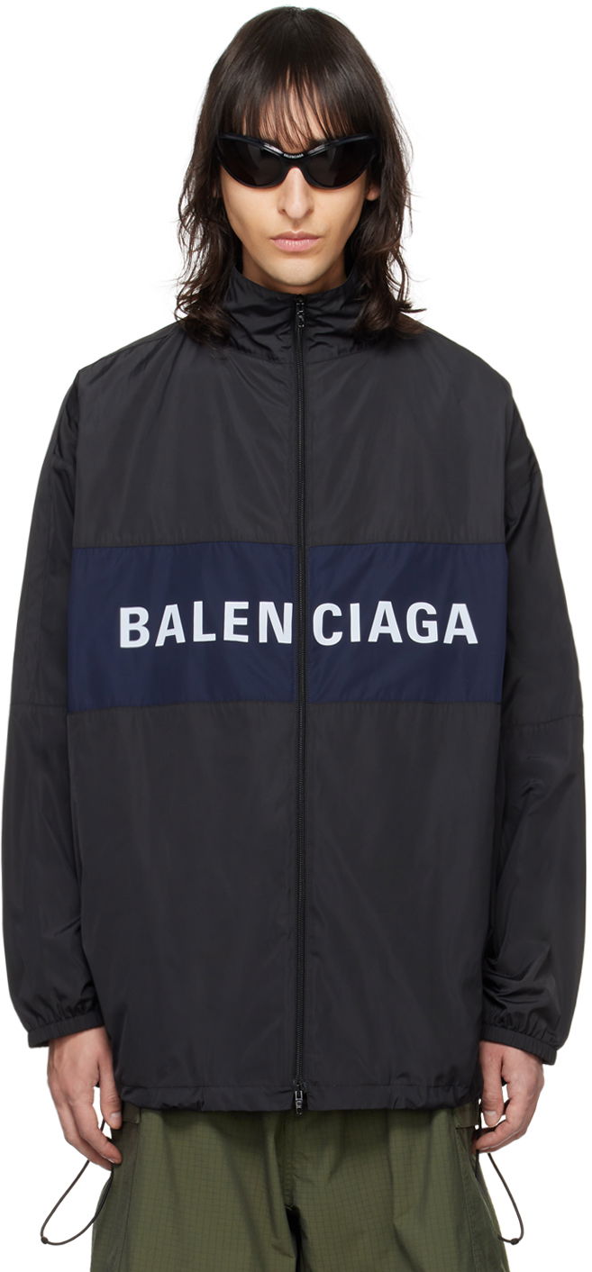 Jakke Balenciaga Zip-Up Jacket Sort | 725302-TPO06-1000