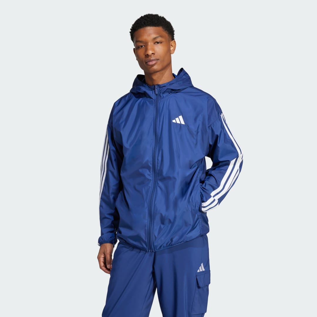Vindjakke adidas Performance Essentials 3-Stripes Windbreaker Jacket Blå | JE6327, 0