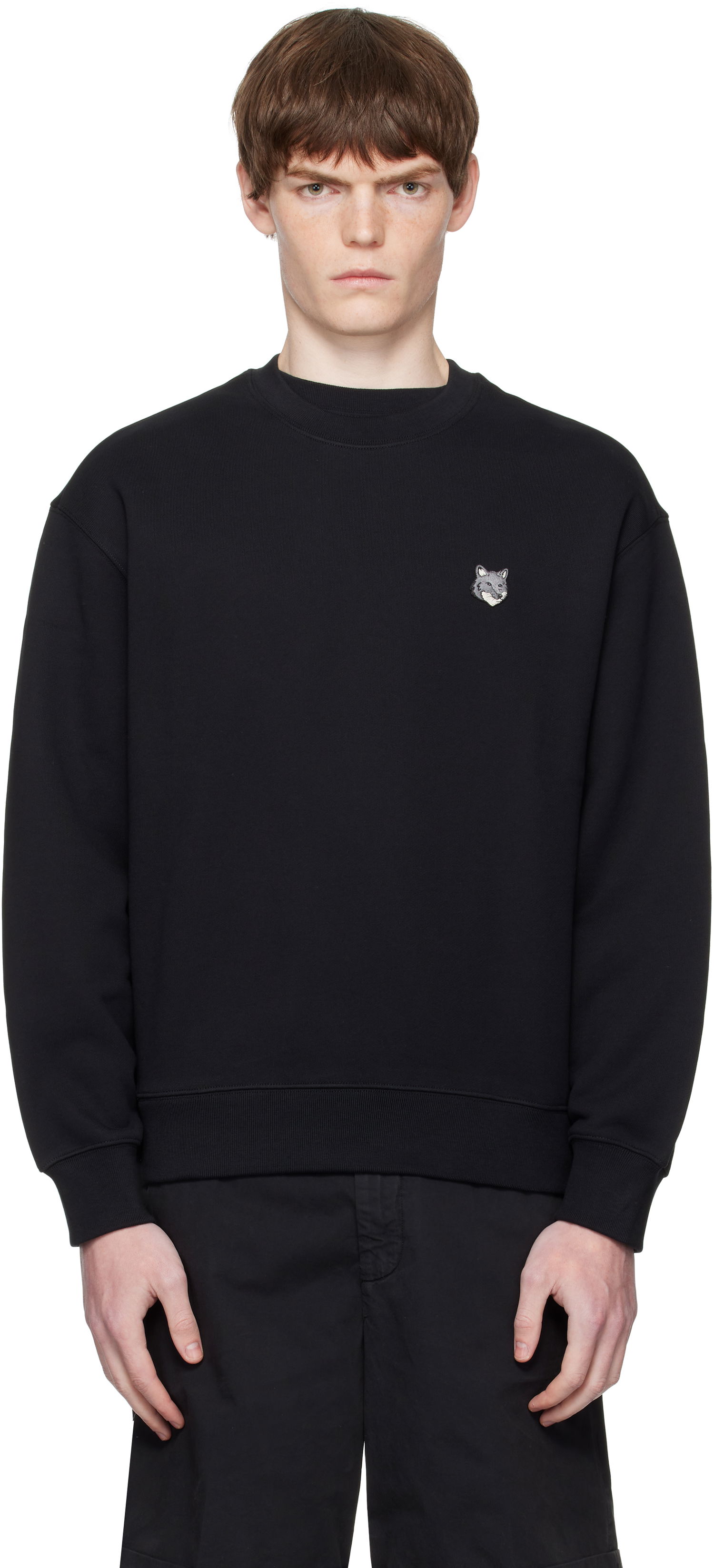 Sweatshirt MAISON KITSUNÉ Maison Kitsuné Fox Head Comfort Sweatshirt Sort | PM00304KM0341, 0