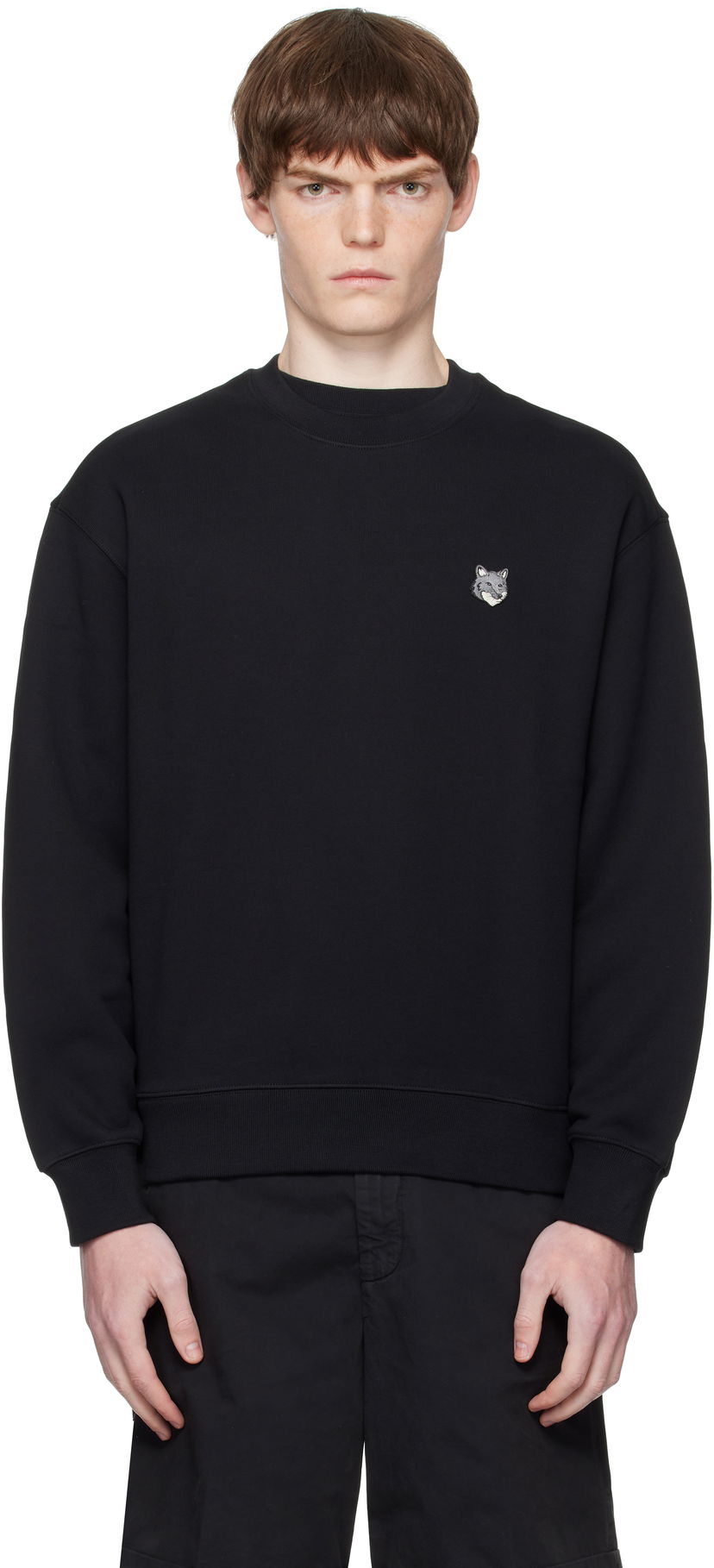 Sweatshirt MAISON KITSUNÉ Maison Kitsuné Fox Head Comfort Sweatshirt Sort | PM00304KM0341