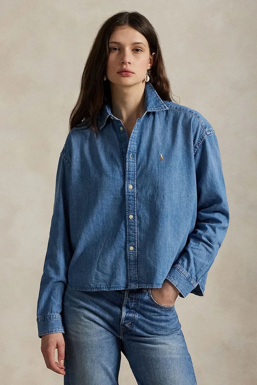 Skjorte Polo by Ralph Lauren Relaxed Fit Denim Shirt with Classic Collar by Polo Ralph Lauren Blå | 211969457
