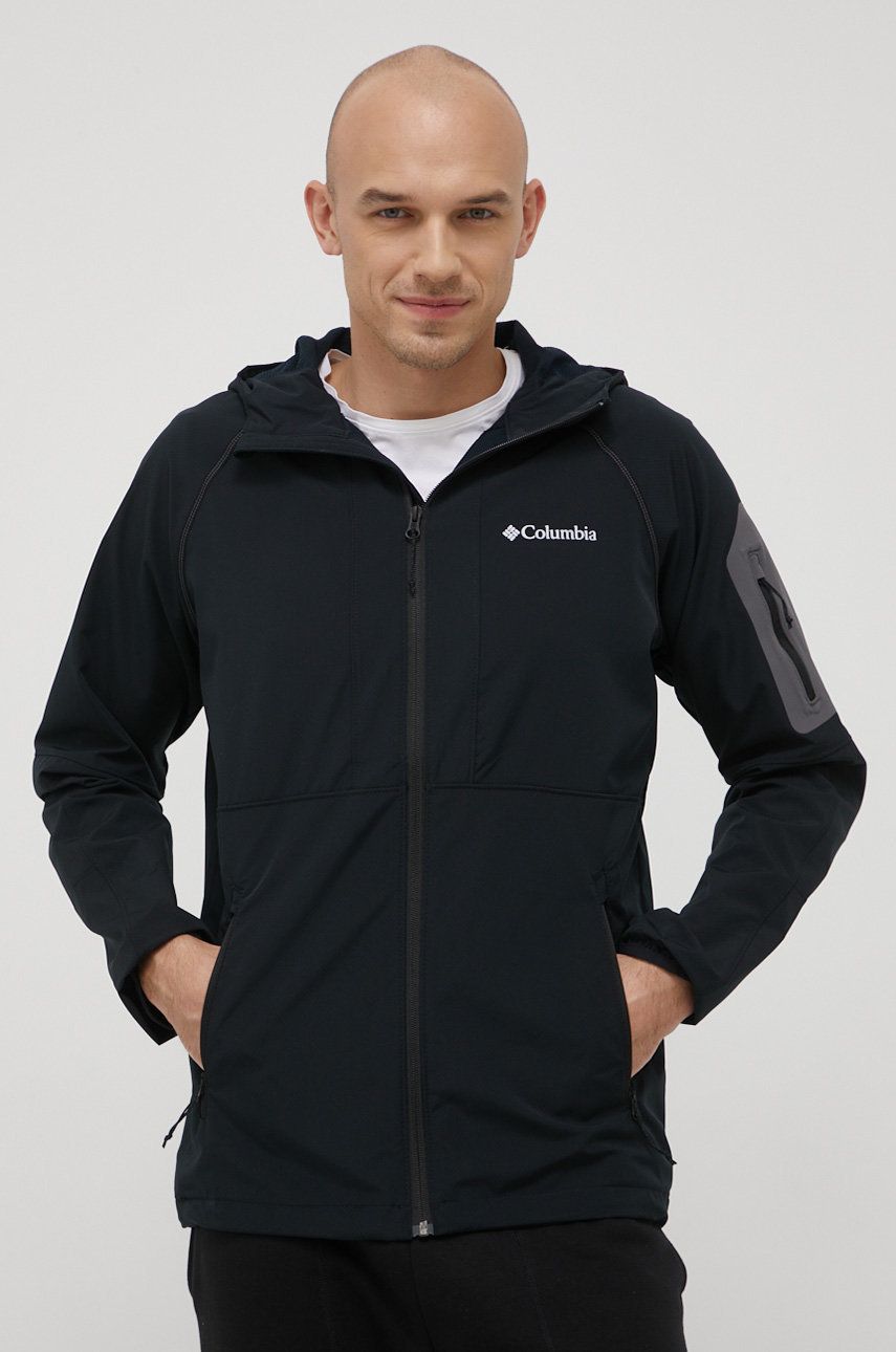 Vindjakke Columbia Tall Heights Hooded Softshell Sort | 1975591, 0