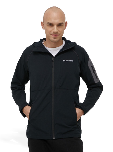 Vindjakke Columbia Tall Heights Hooded Softshell Sort | 1975591