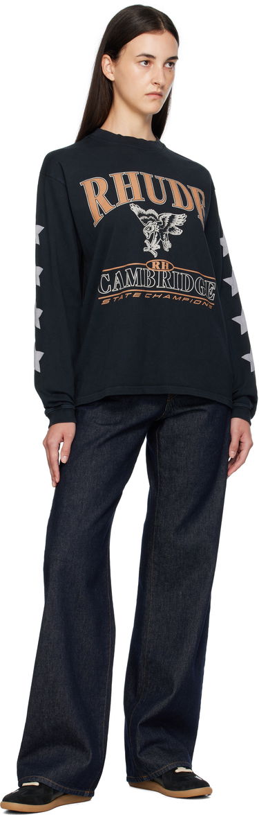 T-shirt Rhude Rhude 'Cambridge State Champs' Long Sleeve T-Shirt Sort | RHPF25TT15012, 3
