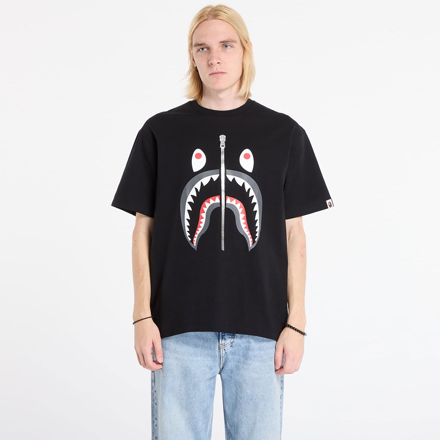 T-shirt BAPE Shark T-Shirt Sort | 001TEL801003MBLK, 0