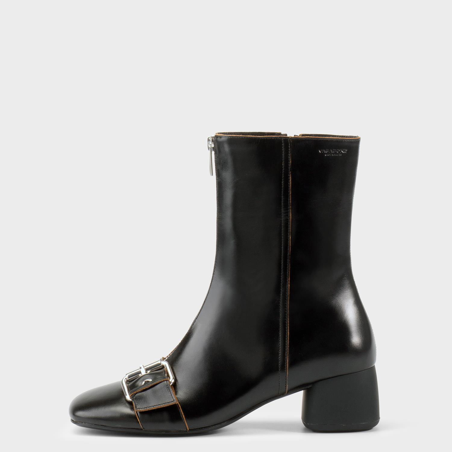 Sneakers og sko Vagabond Livia Buckle Block Heel Ankle Boot with Contrasting Trim Sort | 6056-199-20, 0