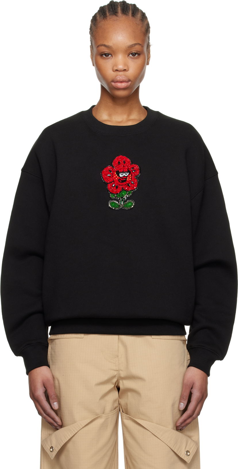 Sweater KENZO Kenzo Paris VERDY Edition Embroidered Oversized Sweatshirt Sort | FF52SW1944MB