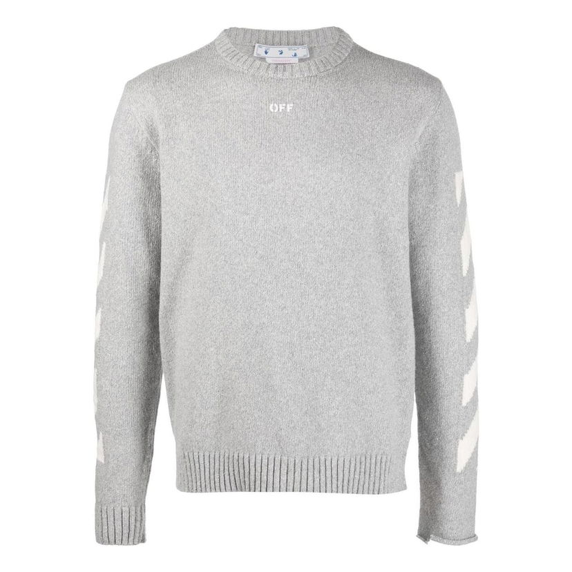 Sweater Off-White Off-White Arrow Round Neck Sweater Grå | OMHE023C99KNI0010501