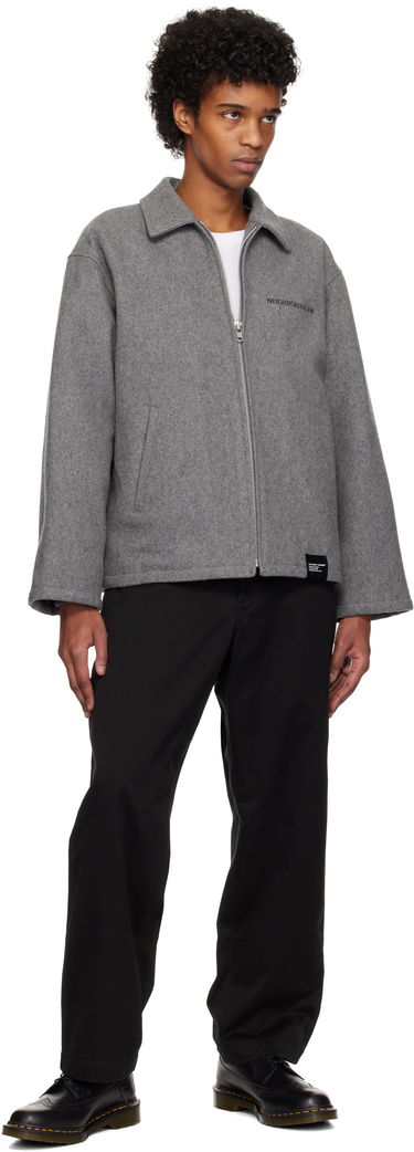 Jakke Neighborhood Melton Zip Work Jacket Grå | 242ZANH-JKM01, 3
