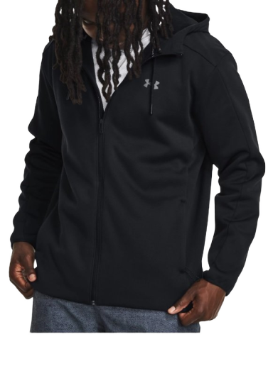 Sweatshirt Under Armour Essential Swacket Full-Zip Hoodie Sort | 1378824-001
