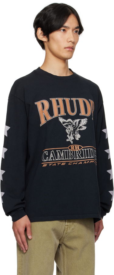 T-shirt Rhude Rhude 'Cambridge State Champs' Long Sleeve T-Shirt Sort | RHPF25TT15012, 4