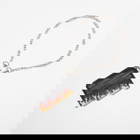 PLEASURES Leather Card Holder with Chain