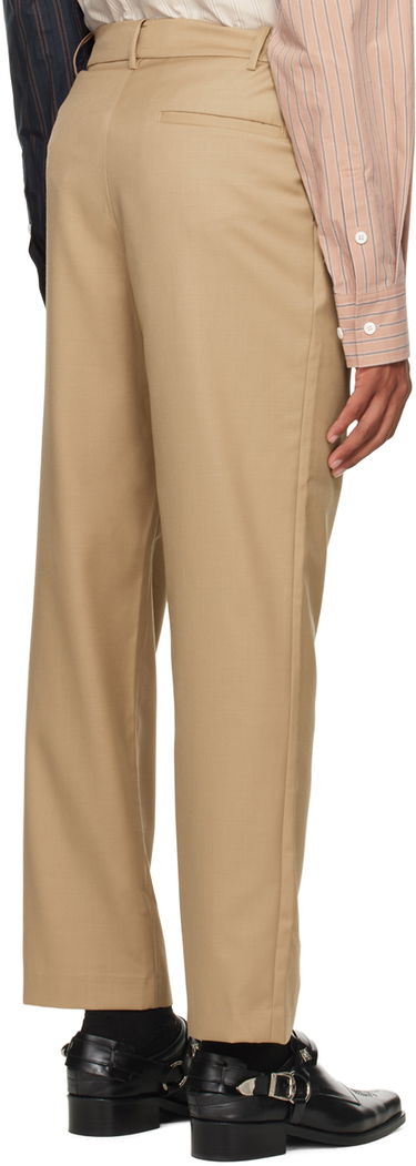 Bukser Feng Chen Wang Feng Chen Wang Pleated Trousers Beige | FMF14TR28, 2