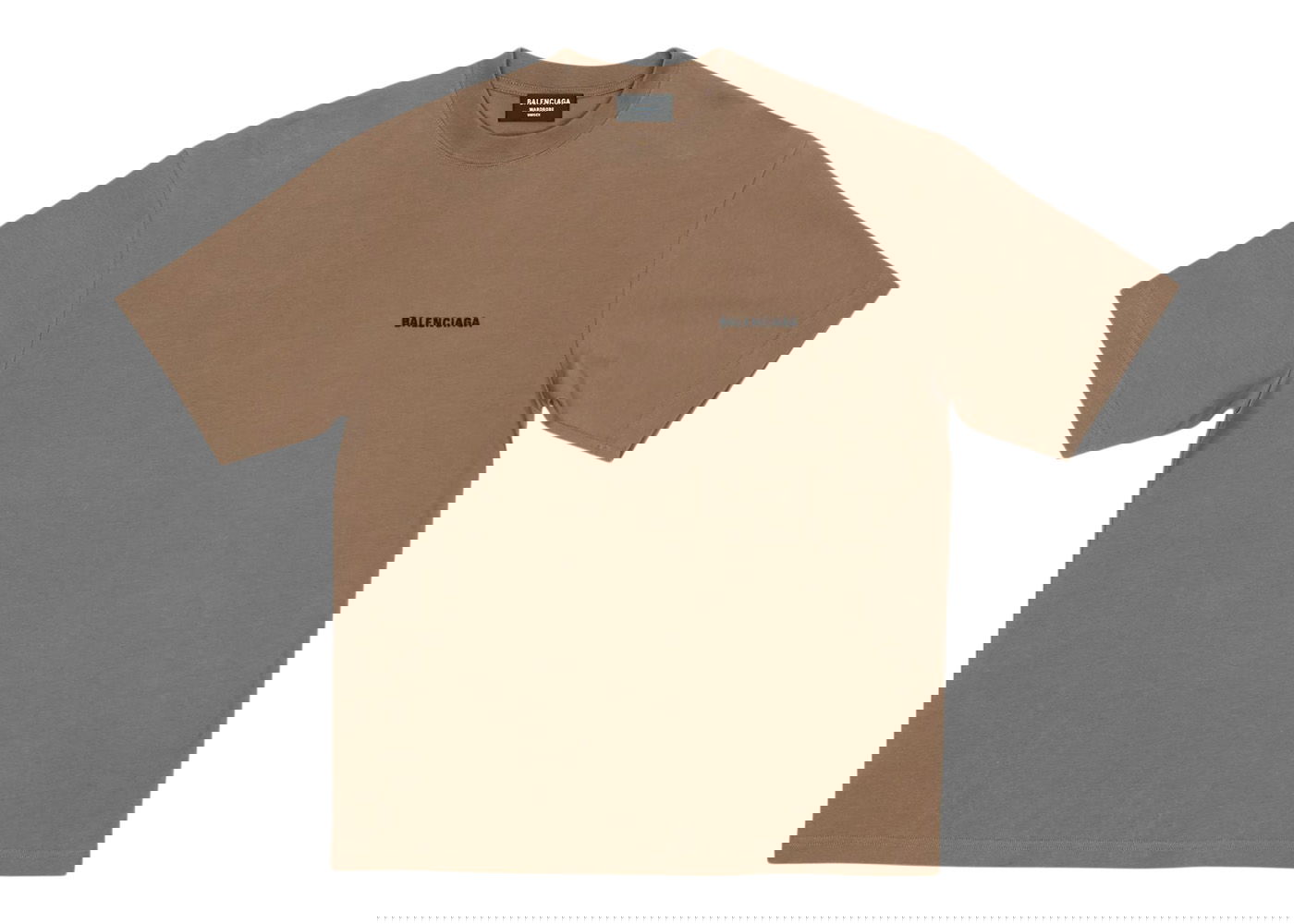 T-shirt Balenciaga Back Logo Regular Fit Vintage T-shirt Brun | 612966TMVF47761, 0