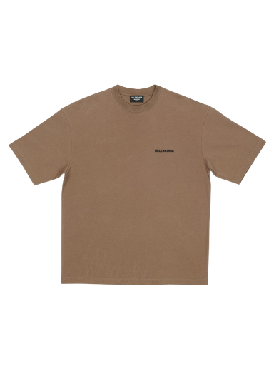 T-shirt Balenciaga Back Logo Regular Fit Vintage T-shirt Brun | 612966TMVF47761