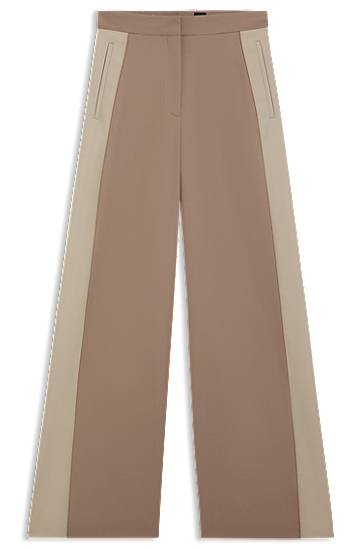 Bukser BOSS Regular-Fit Color-Block Trousers Beige | 50543410