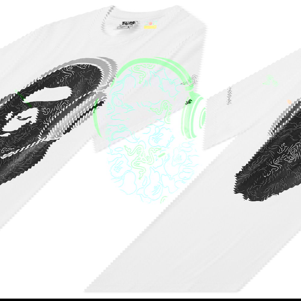 T-shirt BAPE x Razer Neon Camo Ape Head Tee Hvid | 001TEI231906C-WHT, 0