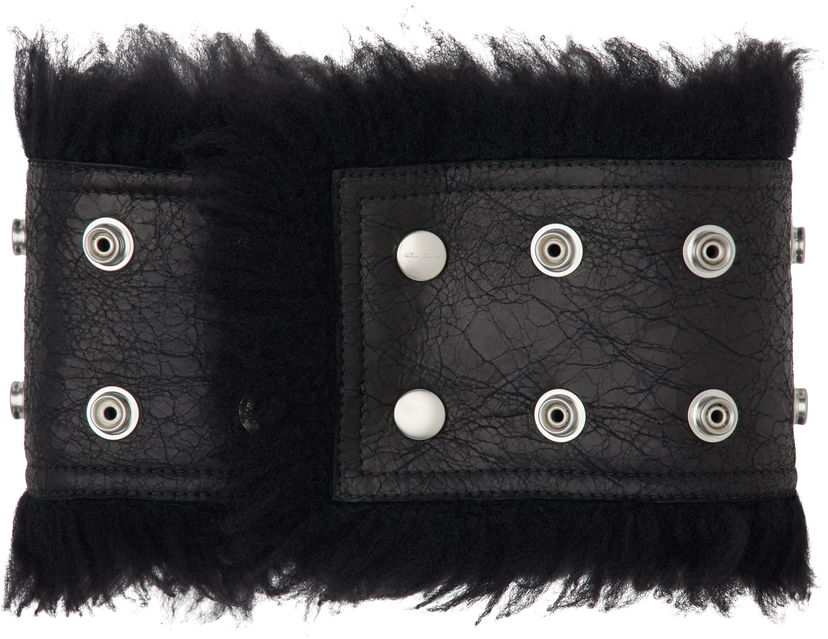 Bælter Rick Owens Rick Owens Concordians Strobe Fur Neck Band Sort | RP02E4433 LSHC
