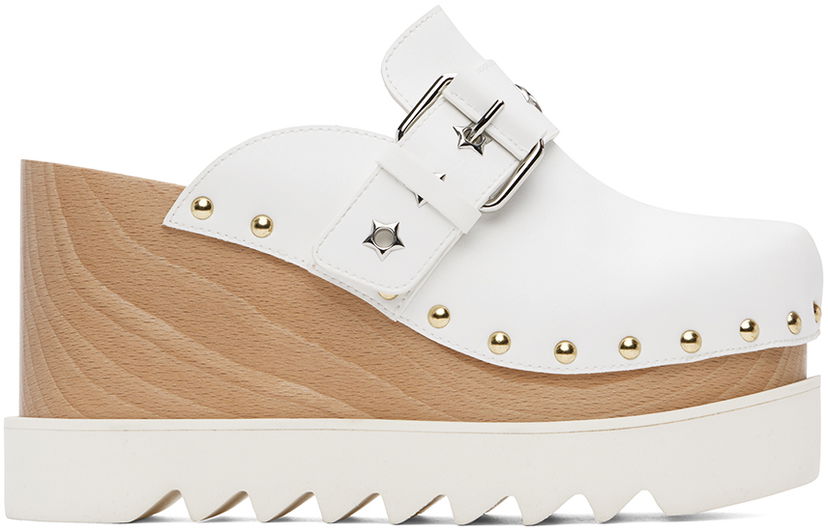 Sneakers og sko Stella McCartney Elyse Star-Studded Slip-On Platform Clogs Hvid | 810426AP00P0