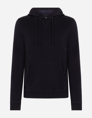 Sweatshirt Dolce & Gabbana Dolce & Gabbana Cashmere Hooded Pullover Mørkeblå | GI116KF44EGB0665, 0