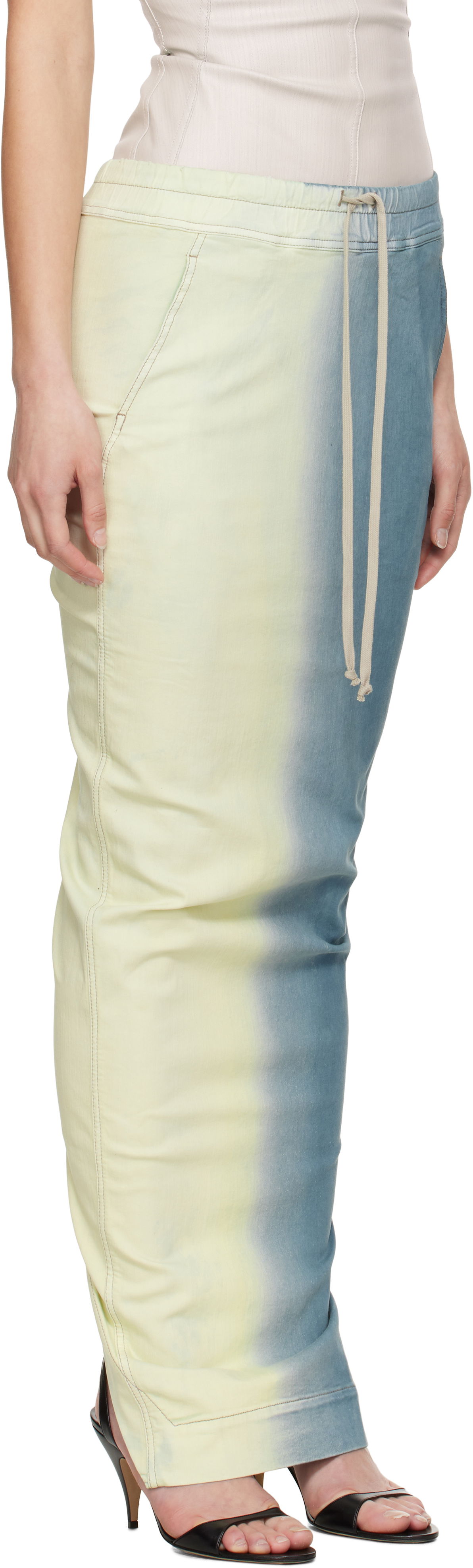 Nederdel Rick Owens Rick Owens DRKSHDW Pull On Pillar Maxi Skirt Blå | DS01E3332 SDDE, 1