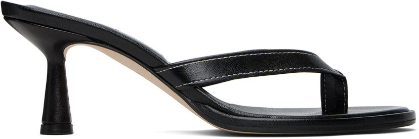 Skopleje Aeyde Aeyde Daphne Leather Toe-Post Heeled Sandals Sort | A11-HS-AEAR75CI187-SS25-800-007